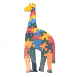 Funwood Games Wooden Giraffe Puzzle Toy with Alphabet and Numbers Puzzle Toy
