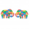 Funwood Games 26 Pieces Wooden Elephant Puzzle Toy with Alphabet and Numbers Puzzle Toy