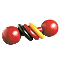 Funwood Games Wooden Organic Traditional Baby Dumbbell Rattle