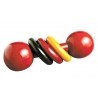 Funwood Games Wooden Organic Traditional Baby Dumbbell Rattle