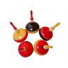 Funwood Games Wooden Umbrella Spinning Tops Combo Set of 5