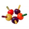 Funwood Games Apple Shaped Wooden Spinning Tops Combo Set of 5