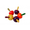 Funwood Games Apple Shaped Wooden Spinning Tops Combo Set of 5