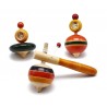 Funwood Games Wooden Spinning Tops Toys Set of 3 Pcs - Multicolor - Wind Tops