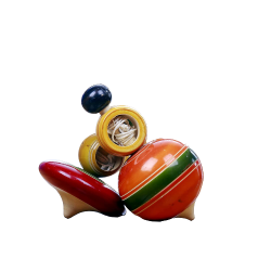 Funwood Games Wooden Spinning Top | Pambaram | Set of 2 | Pull and Play