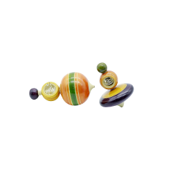 Funwood Games Wooden Spinning Top | Pambaram | Set of 2 | Pull and Play