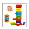 Funwood Games 54 pcs Wooden Blocks Tumbling Tower Toys with Dices Stacking & Balancing Games