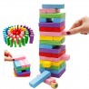 Funwood Games 54 pcs Wooden Blocks Tumbling Tower Toys with Dices Stacking & Balancing Games