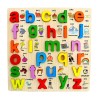 Funwood Games 3D Wooden Capital Alphabet, Small Alphabet & Numbers Puzzle with Pictures, Combo Set of 3