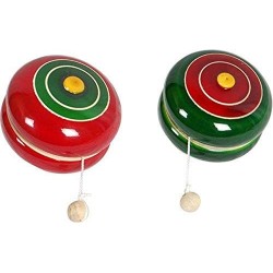 Funwood Games Wooden Spinning Yo-Yo for Kids and Collectors Set of 2 Toys (Color May Vary )