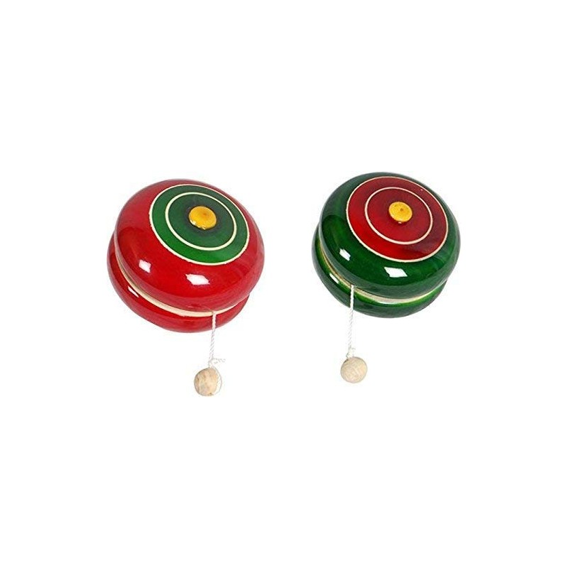 Funwood Games Wooden Spinning Yo-Yo for Kids and Collectors Set of 2 Toys (Color May Vary )