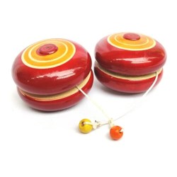 Funwood Games Wooden Spinning Yo-Yo for Kids and Collectors Set of 2 Toys (Color May Vary )