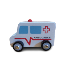 Funwood Games Wooden Pull/Push Along Toy Car (Ambulance)