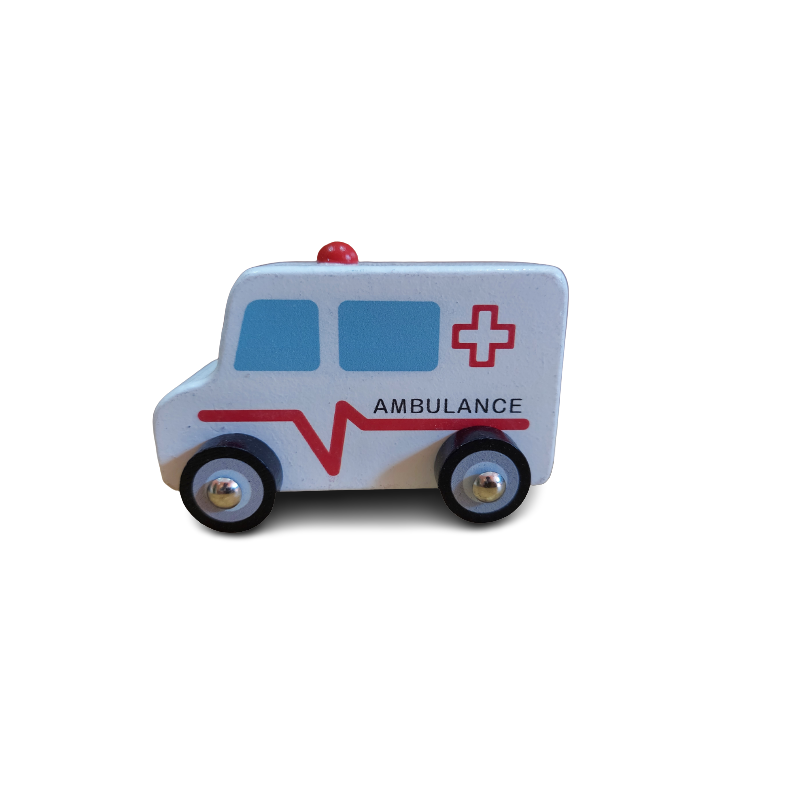 Funwood Games Wooden Pull/Push Along Toy Car (Ambulance)