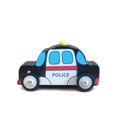 Funwood Games Wooden Pull/Push Along Toy Car (Police Car)