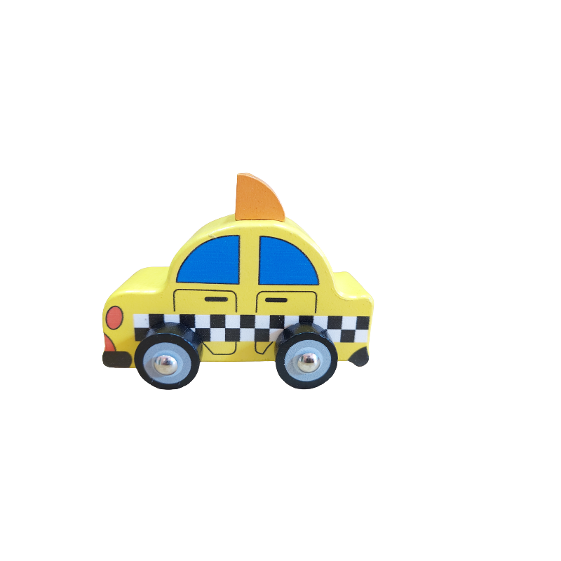 Funwood Games Wooden Pull/Push Along Toy Car (Taxi)