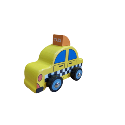 Funwood Games Wooden Pull/Push Along Toy Car (Taxi)