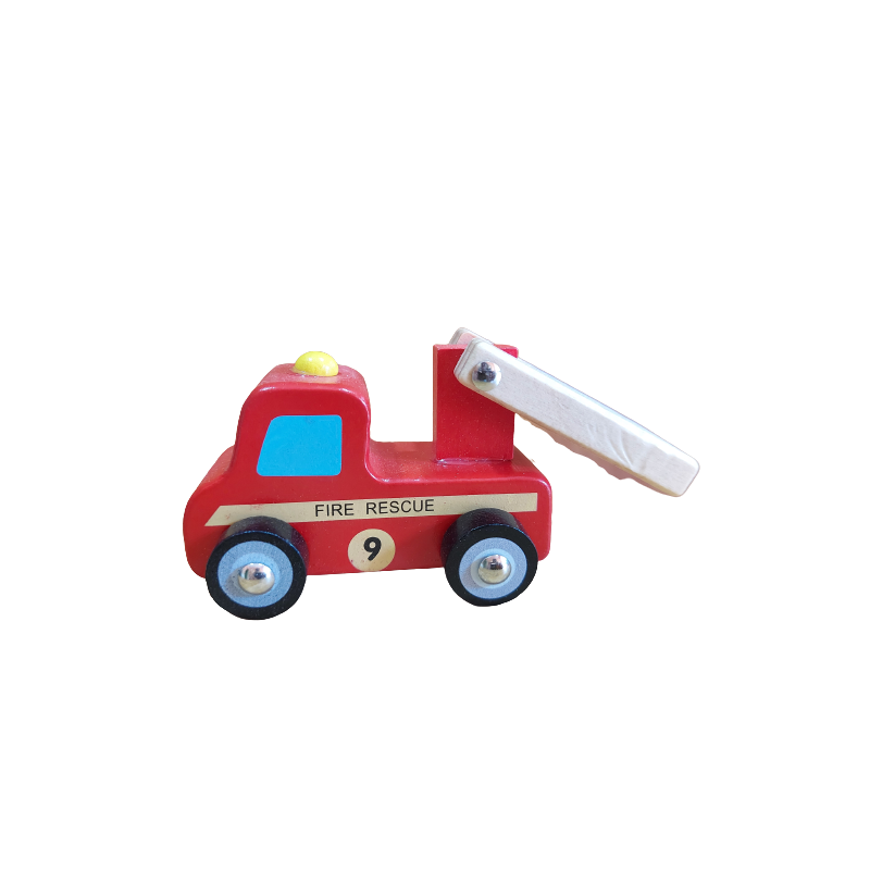 Funwood Games Wooden Pull/Push Along Toy Car (Fire Brigade)