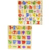 Funwood Games 3D Wooden Small Alphabet & Numbers Puzzles with Pictures,Combo Set of 2 for Kids