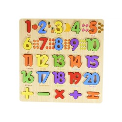 Funwood Games 3D Wooden Small Alphabet & Numbers Puzzles with Pictures,Combo Set of 2 for Kids