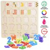 Funwood Games 3D Wooden Small Alphabet & Numbers Puzzles with Pictures,Combo Set of 2 for Kids