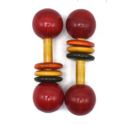 Funwood Games Wooden Organic Traditional Baby Dumbbell Rattle