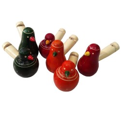Funwood Games Wooden Bird Whistles Noisemaker Multi Color Party Blowouts Toy for Kids Set of 3 Whistles