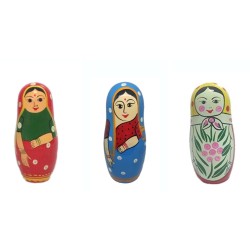 Funwood Games Multi-color Wooden Traditional Nesting Doll Set of 3