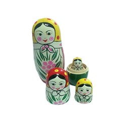 Funwood Games Multi-color Wooden Traditional Nesting Doll Set of 3