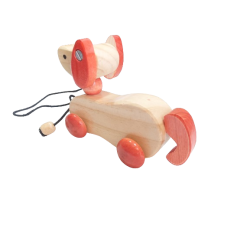 Wooden Pull Along Pet Dog Toy for Kids