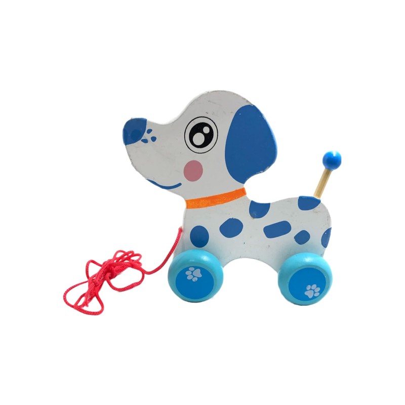 Funwood Games Wooden Pull Along Animal Walker Set, Toy for Toddlers 12 Months to 3 Years, with Rope (Dog)