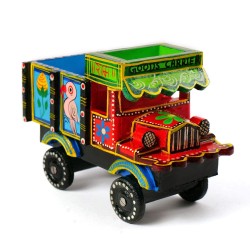 Funwood Games Handmade Traditional Banaras Wooden Multicolour Truck Push and Pull Toy for Kids Play | Interior Decor | Gifting