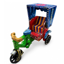 Funwood Games Cycle Rikshaw 3-Wheeler Handcrafted Wooden Push-Pull Toy