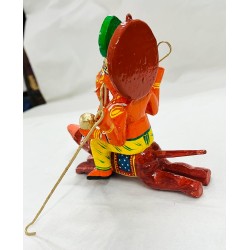 Funwood Games Banaras Handcrafted Wooden Lord Ganesha on Mushak | Decorative Wall Hanging | Home Decor | Gift