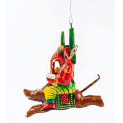 Funwood Games Banaras Handcrafted Wooden Lord Ganesha on Mushak | Decorative Wall Hanging | Home Decor | Gift