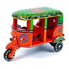 Funwood Games Handcrafted Multicolor Banaras Wooden Auto Rickshaw Tuk Tuk Wooden Push-Pull Along Toys