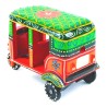 Funwood Games Handcrafted Multicolor Banaras Wooden Auto Rickshaw Tuk Tuk Wooden Push-Pull Along Toys