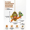 Funwood Games Banaras Handcrafted Multocolored Wooden Flying Hanumanji for Car Rear View Mirror