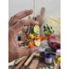 Funwood Games Banaras Handcrafted Multocolored Wooden Flying Hanumanji for Car Rear View Mirror