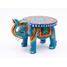 Funwood Games Handcrafted Multi Color Wooden Elephant Decorative Showpiece Stool
