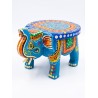 Funwood Games Handcrafted Multi Color Wooden Elephant Decorative Showpiece Stool