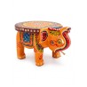 Funwood Games Handcrafted Multi Color Wooden Elephant Decorative Showpiece Stool