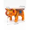 Funwood Games Handcrafted Multi Color Wooden Elephant Decorative Showpiece Stool