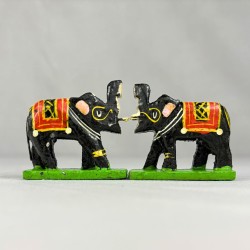 Funwood Games Multicolored Handcrafted Banaras Wooden Animal Toys Set of 12,Wooden Animal Figurines for Kids,Pretend-Play Toys