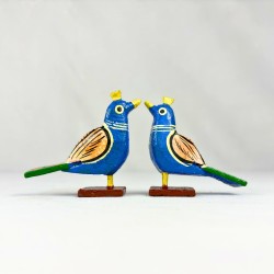 Funwood Games Multicolored Handcrafted Banaras Wooden Animal Toys Set of 12,Wooden Animal Figurines for Kids,Pretend-Play Toys