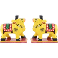 Funwood Games Multicolored Handcrafted Banaras Wooden Animal Toys Set of 12,Wooden Animal Figurines for Kids,Pretend-Play Toys