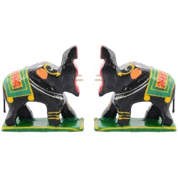 Funwood Games Multicolored Handcrafted Banaras Wooden Animal Toys Set of 12,Wooden Animal Figurines for Kids,Pretend-Play Toys