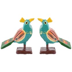 Funwood Games Multicolored Handcrafted Banaras Wooden Animal Toys Set of 12,Wooden Animal Figurines for Kids,Pretend-Play Toys