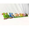 Funwood Games Multicolored Handcrafted Banaras Wooden Animal Toys Set of 12,Wooden Animal Figurines for Kids,Pretend-Play Toys